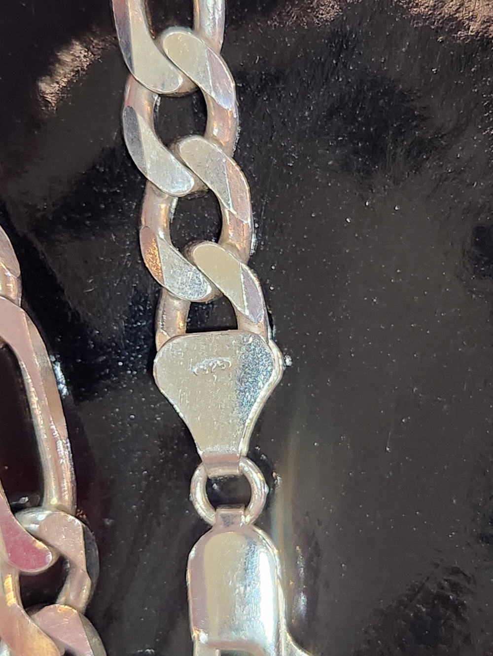 Sterling Silver Figaro Chain Bracelet - Picture 5 of 10